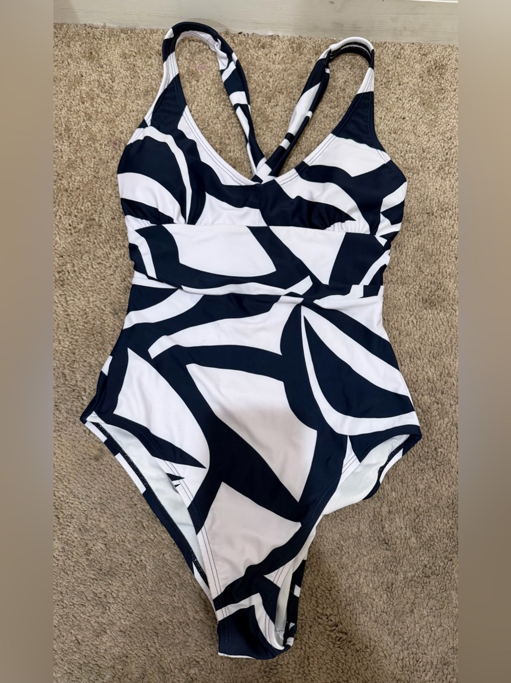 “New” Nautica Classic Navy & White One-Piece Swimsuit sizeS